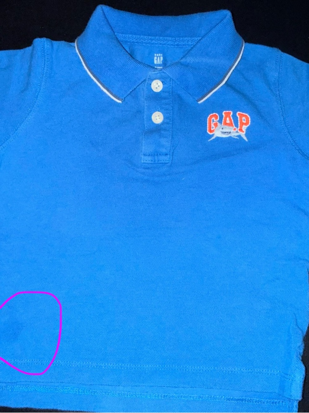 GAP Light Blue Polo with Contrast Trim and Embroidered Logo